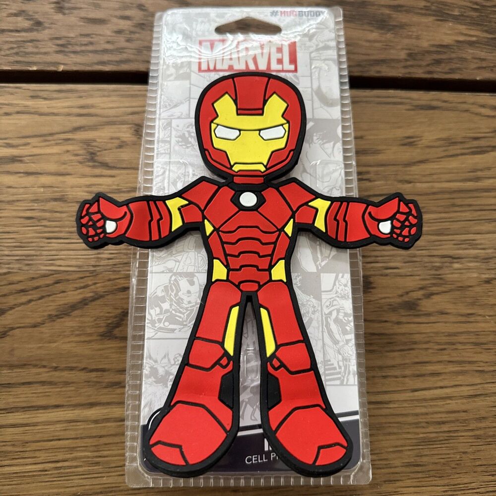 Marvel Iron Man HugBuddy Car Cell Phone Holder 360 Degree Swivel Vent Clip New